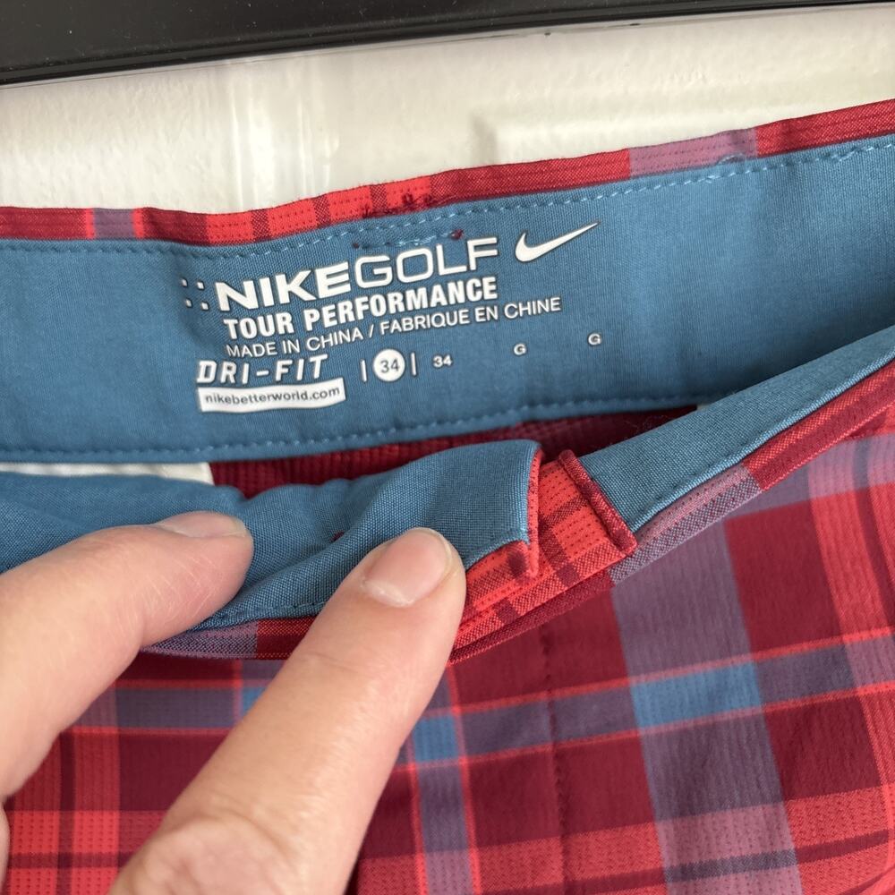 Nike Plaid Men's Golf Shorts Dri Fit Checkered Chino Moisture Wicking | 34 - Picture 2 of 8